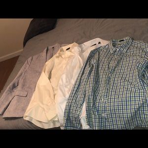 Four piece bundle- 3 dress shirts 1 blazer